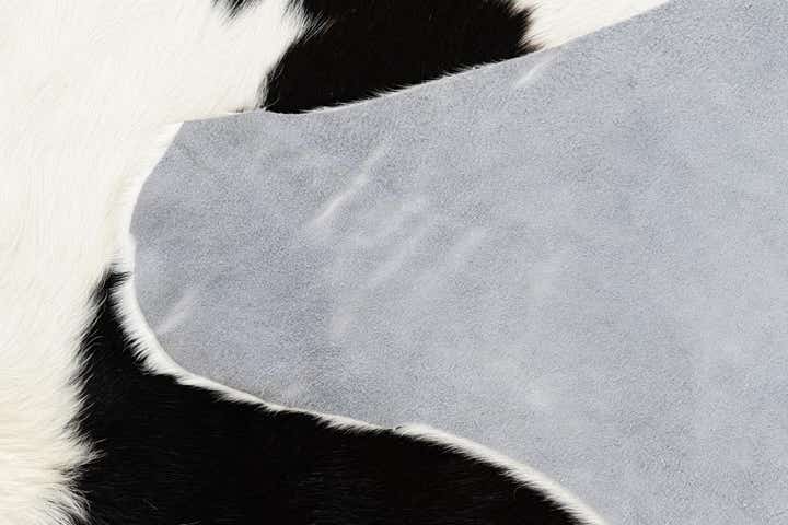 6' 3 x 6' 10 Cowhide Leather Rug