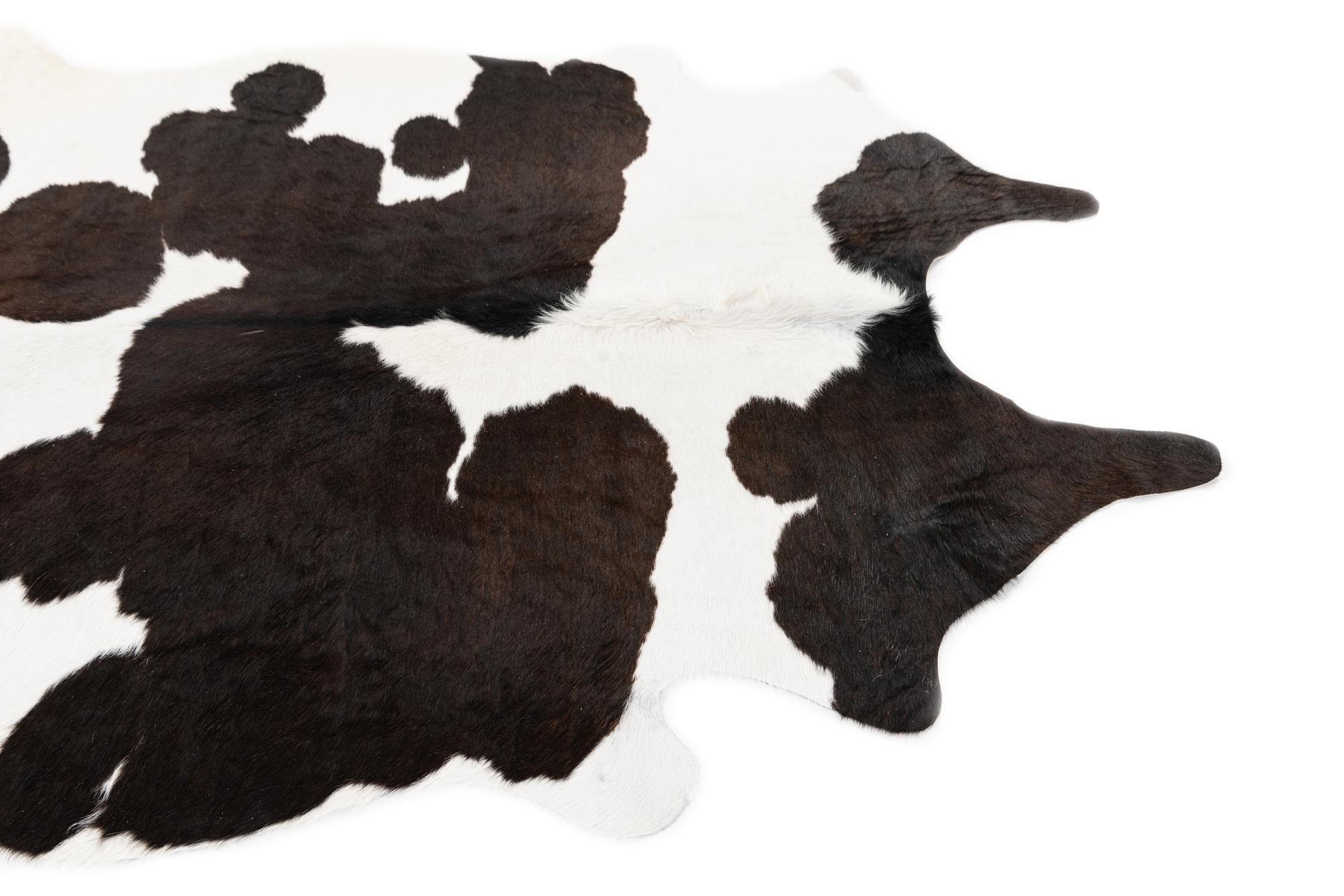4' 8 x 5' 7 Cowhide Leather Rug