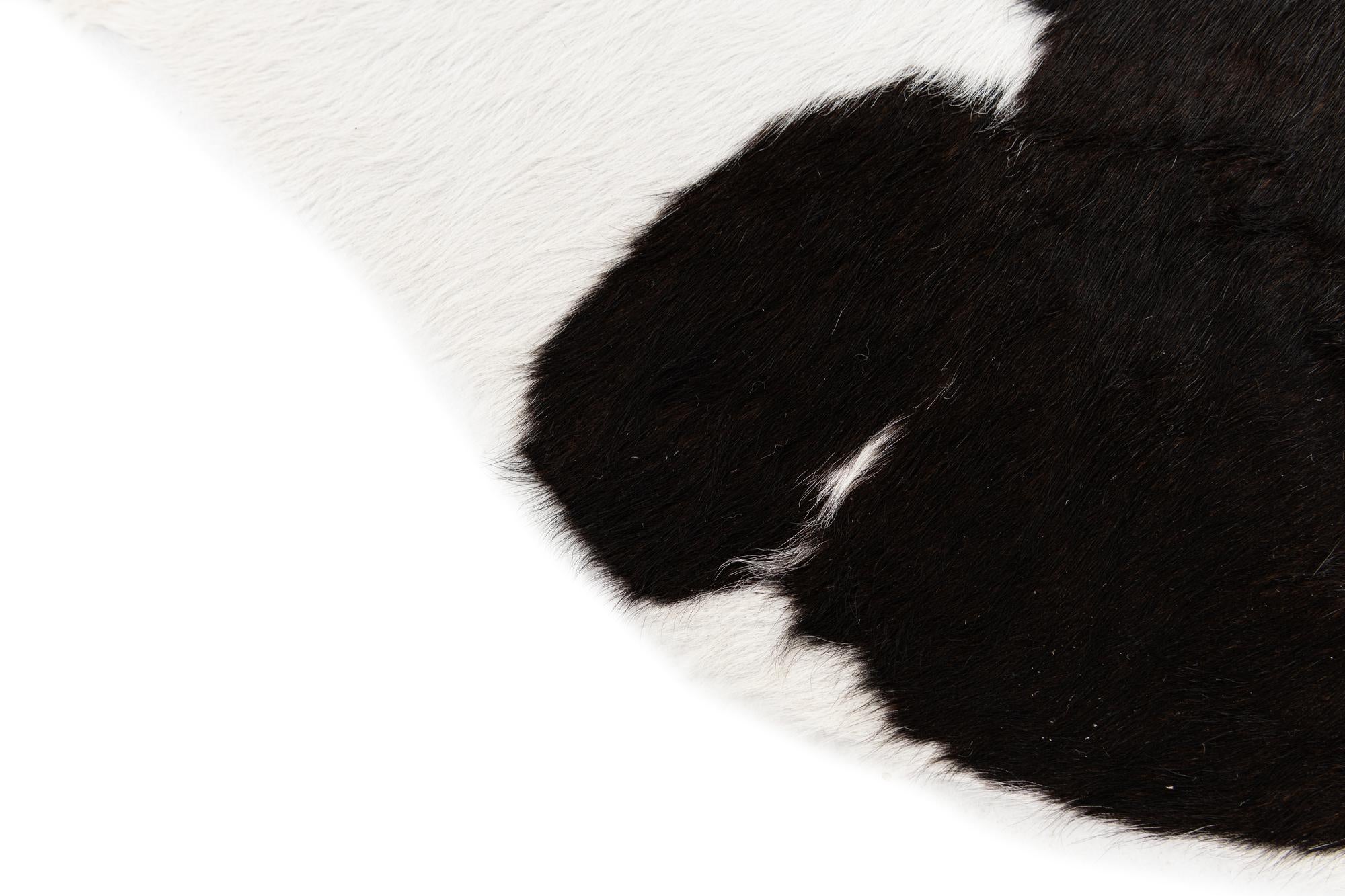 4' 8 x 5' 7 Cowhide Leather Rug