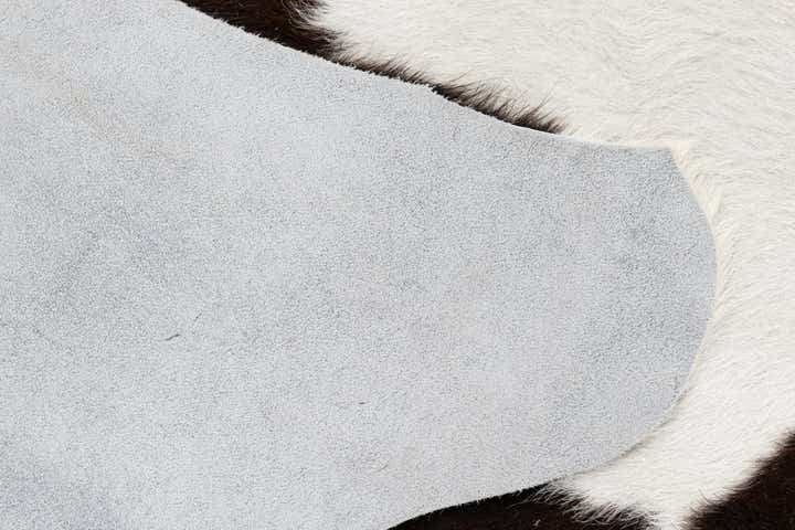 4' 8 x 5' 7 Cowhide Leather Rug