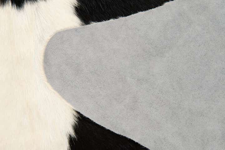 5' 6 x 6' 1 Cowhide Leather Rug