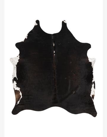 5' 7 x 6' 2 Cowhide Leather Rug