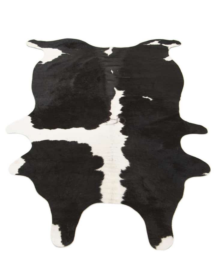 4' 1 x 6' 2 Cowhide Leather Rug