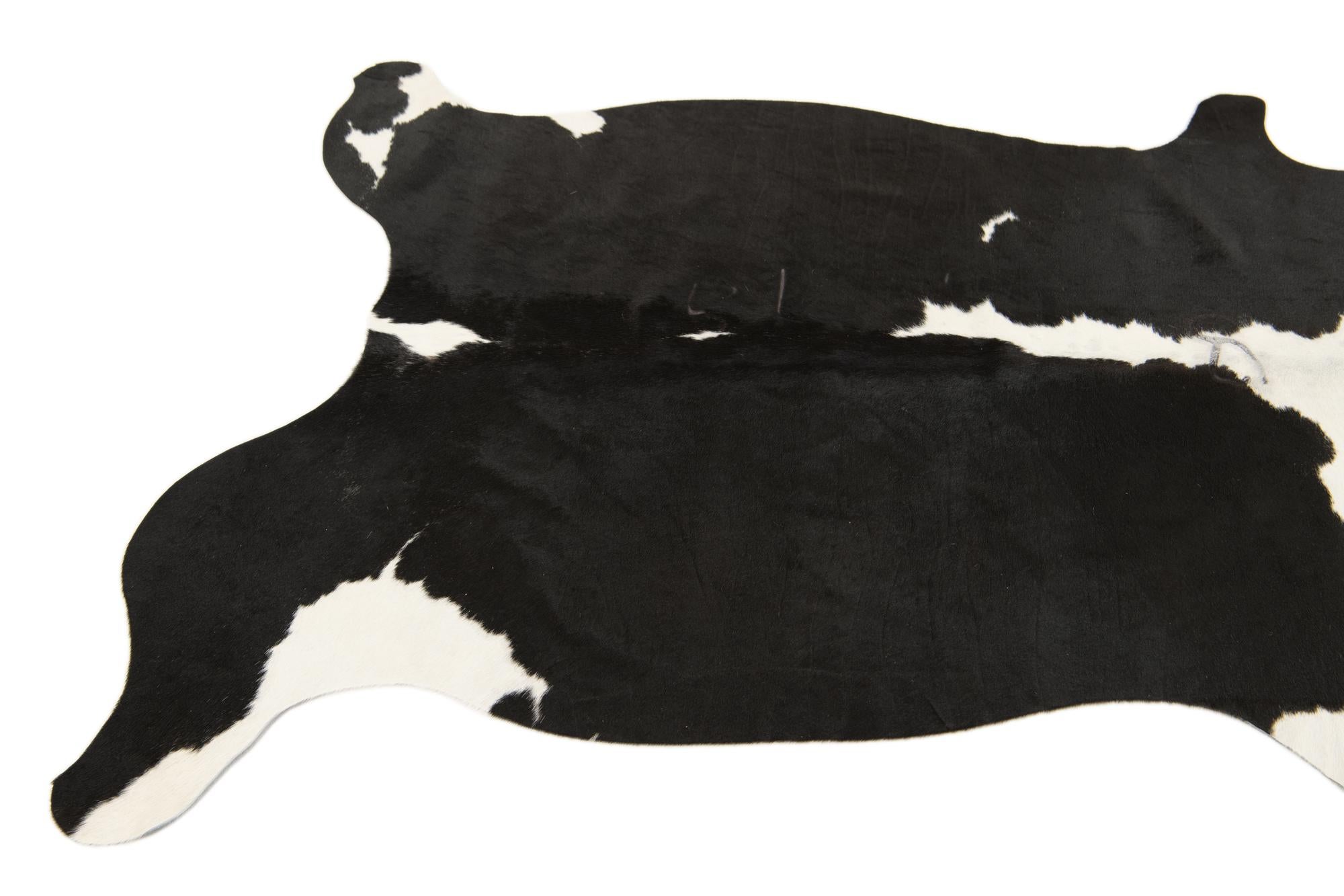 4' 1 x 6' 2 Cowhide Leather Rug