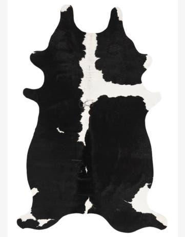 4' 1 x 6' 2 Cowhide Leather Rug