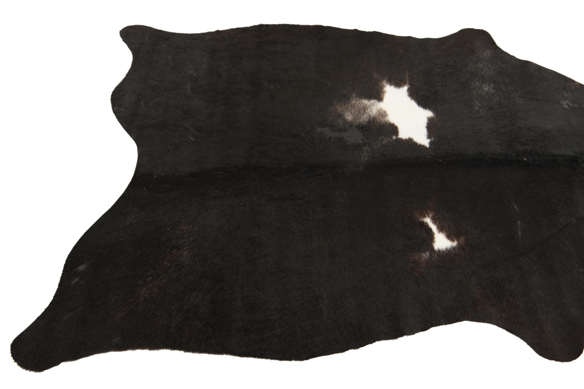 4' 3 x 4' 10 Cowhide Leather Rug
