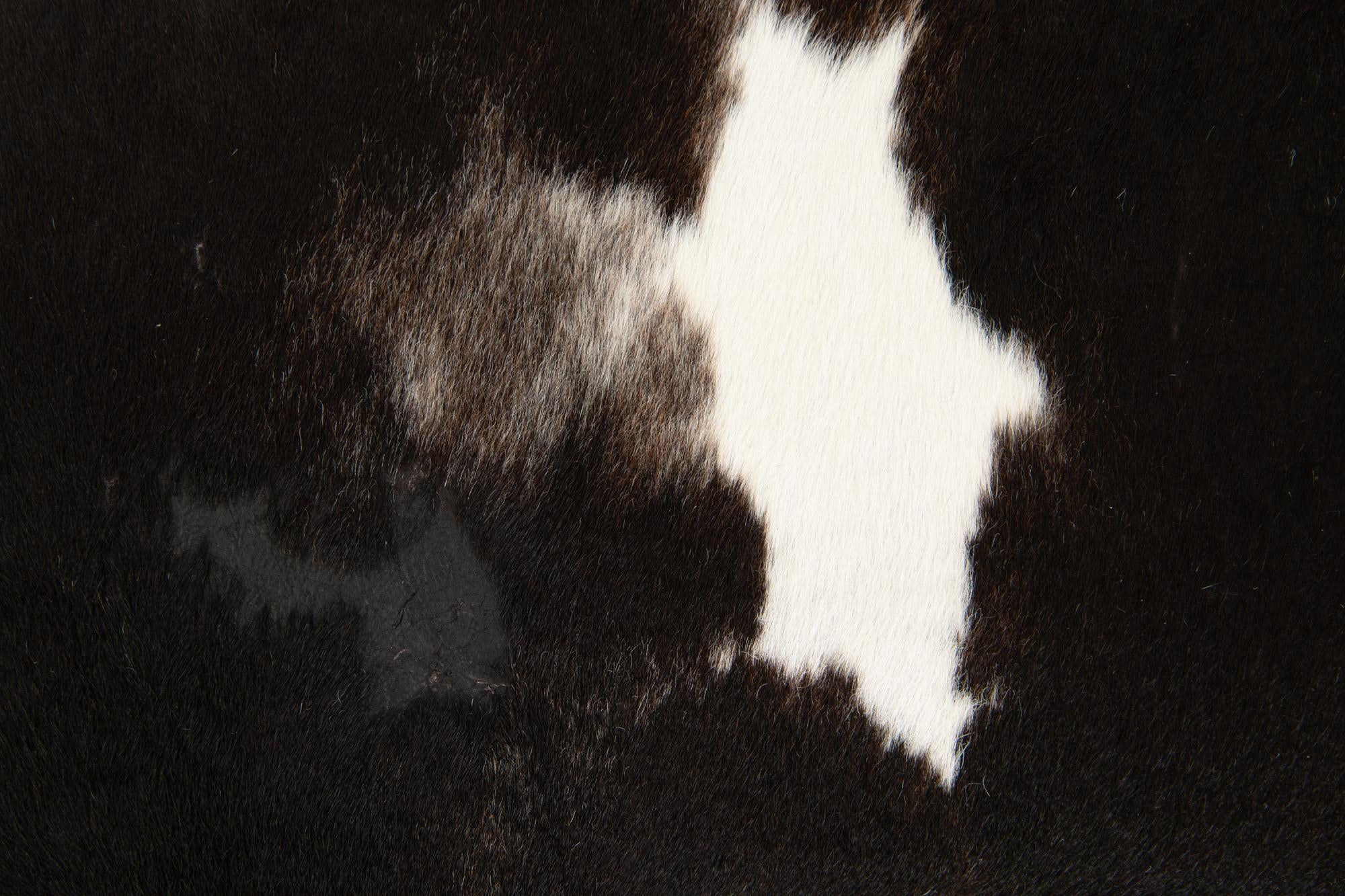 4' 3 x 4' 10 Cowhide Leather Rug