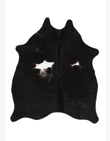 4' 3 x 4' 10 Cowhide Leather Rug