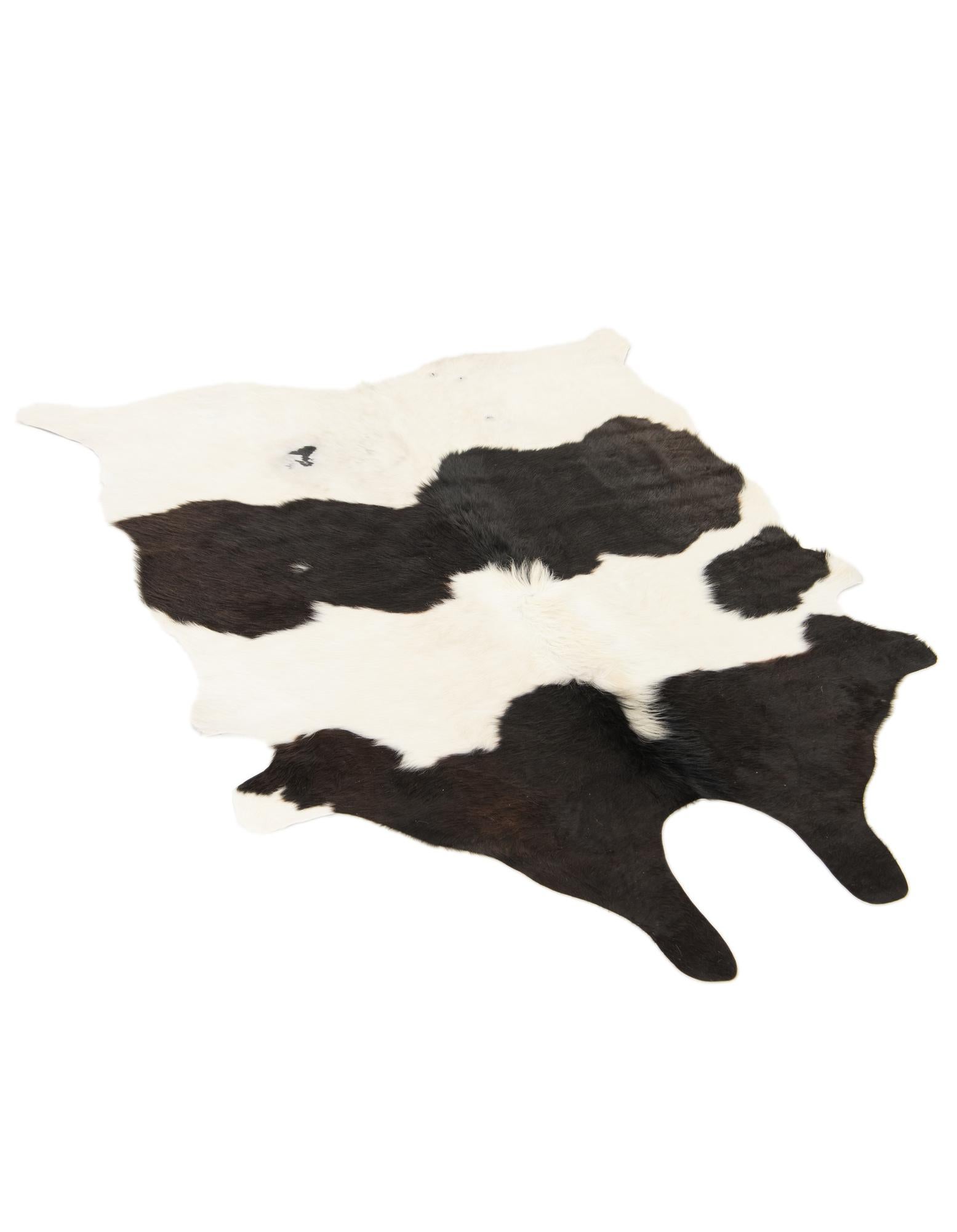 4' 11 x 5' 8 Cowhide Leather Rug