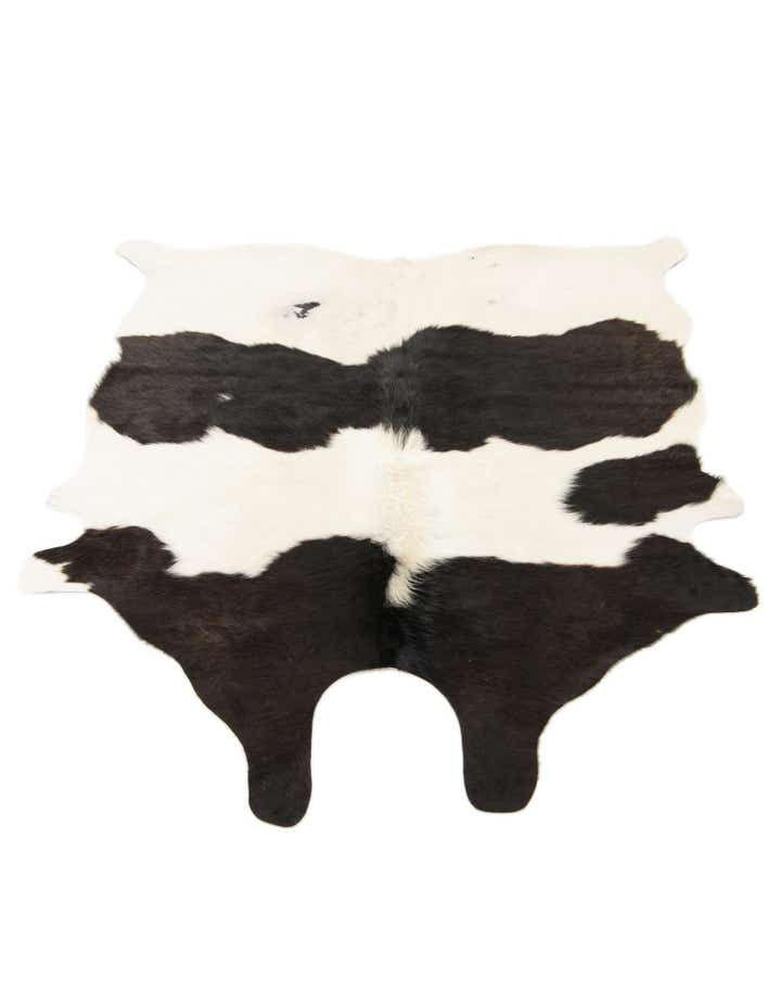 4' 11 x 5' 8 Cowhide Leather Rug