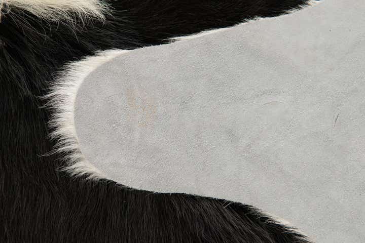 4' 11 x 5' 8 Cowhide Leather Rug