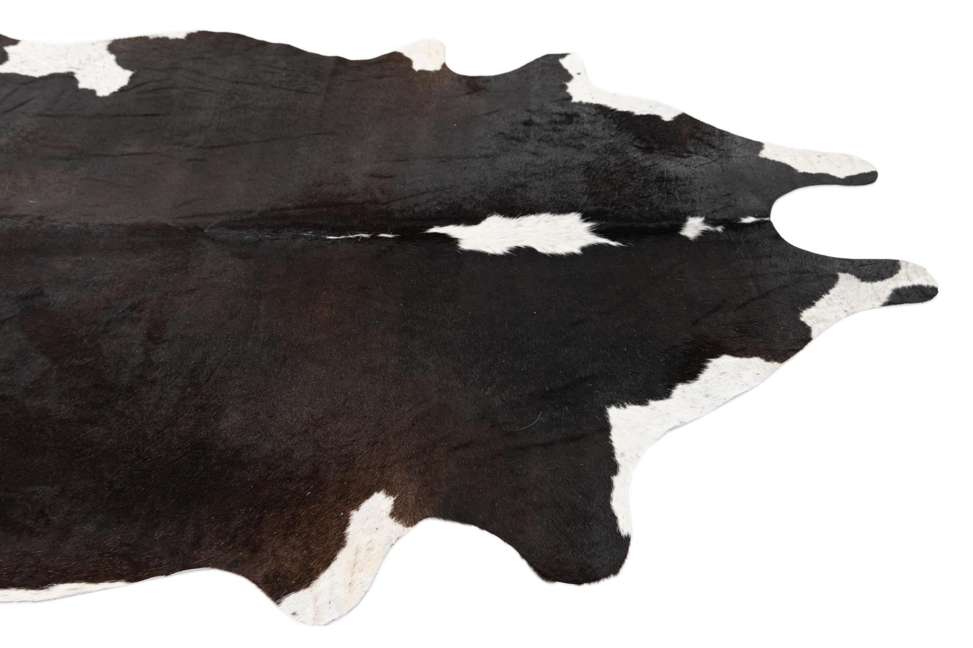4' 4 x 5' 6 Cowhide Leather Rug