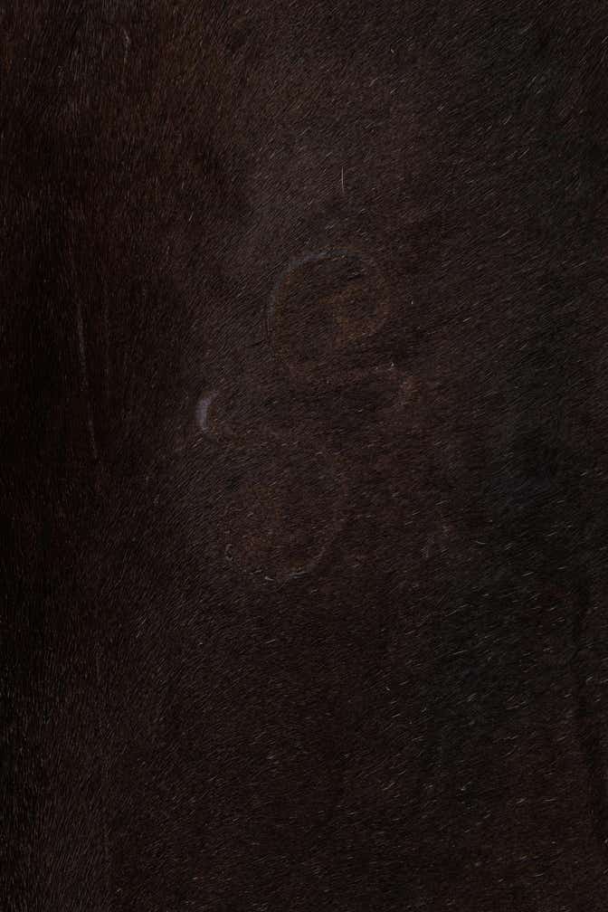 4' 4 x 5' 6 Cowhide Leather Rug