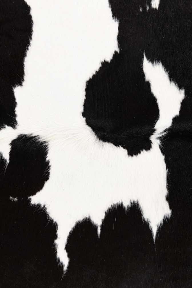 4' 8 x 5' 9 Cowhide Leather Rug