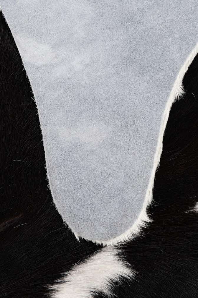 4' 8 x 5' 9 Cowhide Leather Rug
