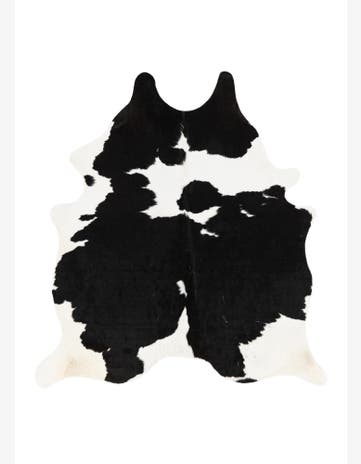 4' 8 x 5' 9 Cowhide Leather Rug