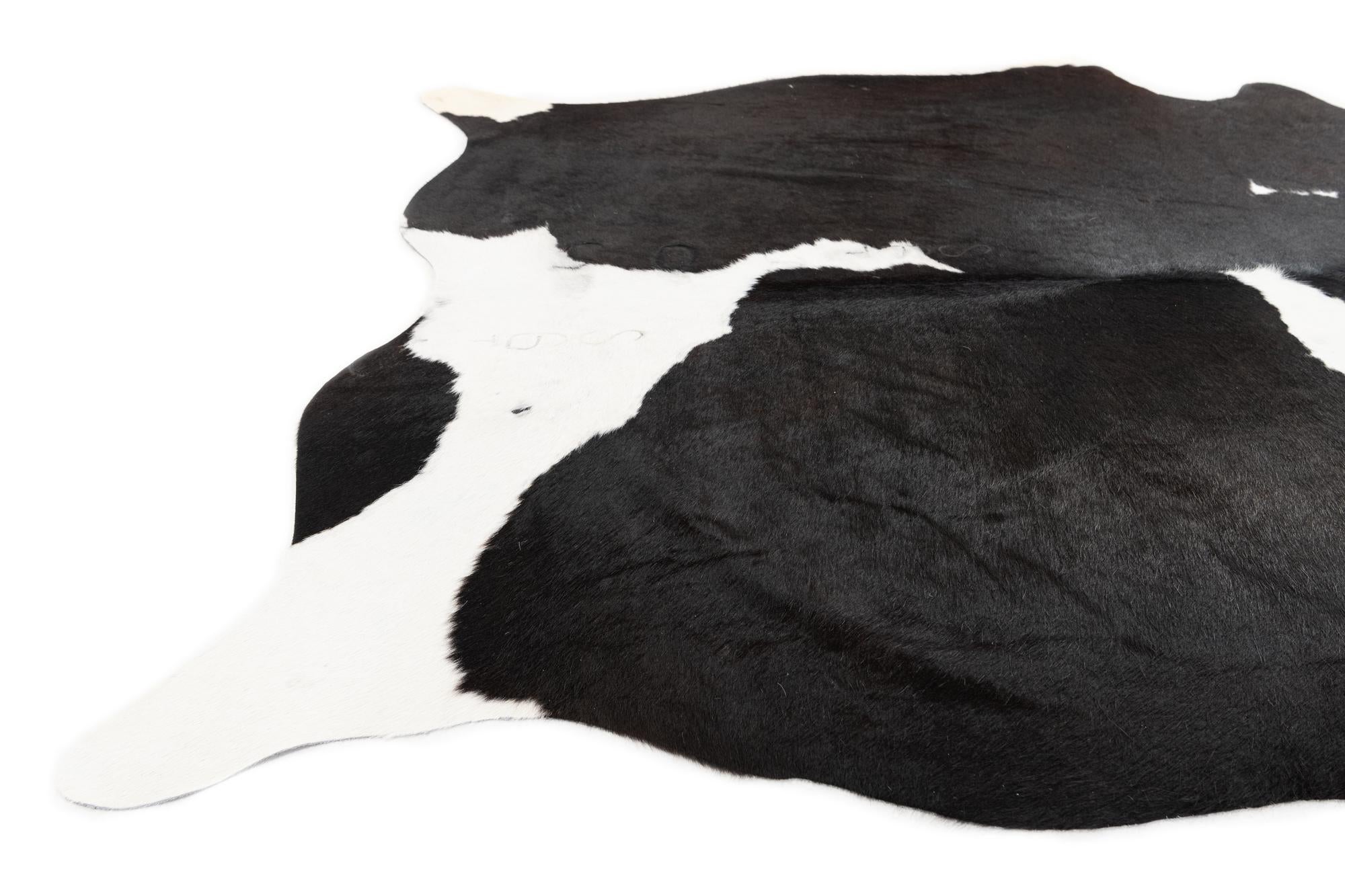 5' x 5' 9 Cowhide Leather Rug