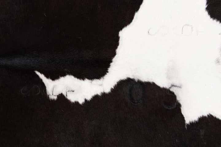 5' x 5' 9 Cowhide Leather Rug