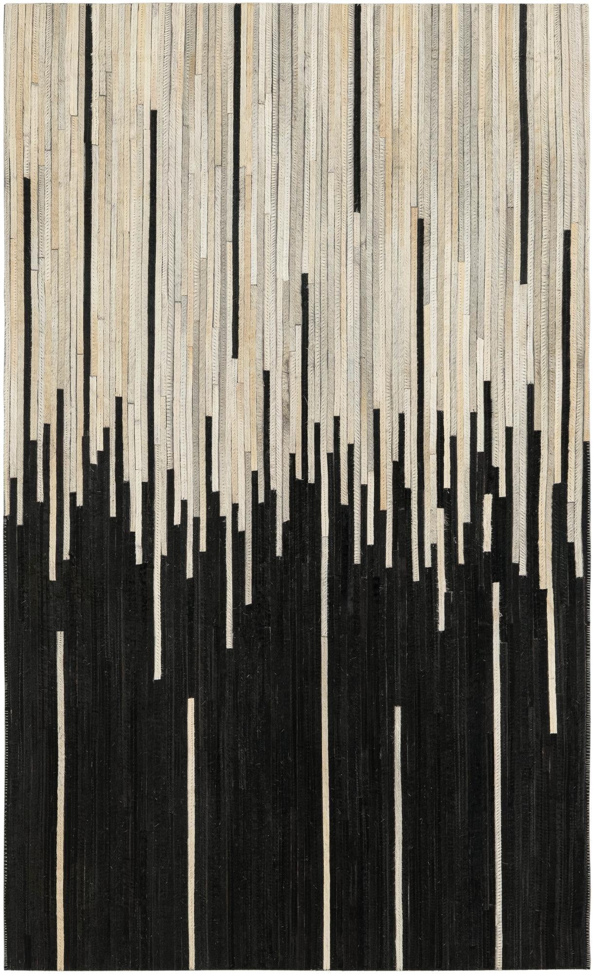 3' 1 x 5' 1 Cowhide Leather Rug