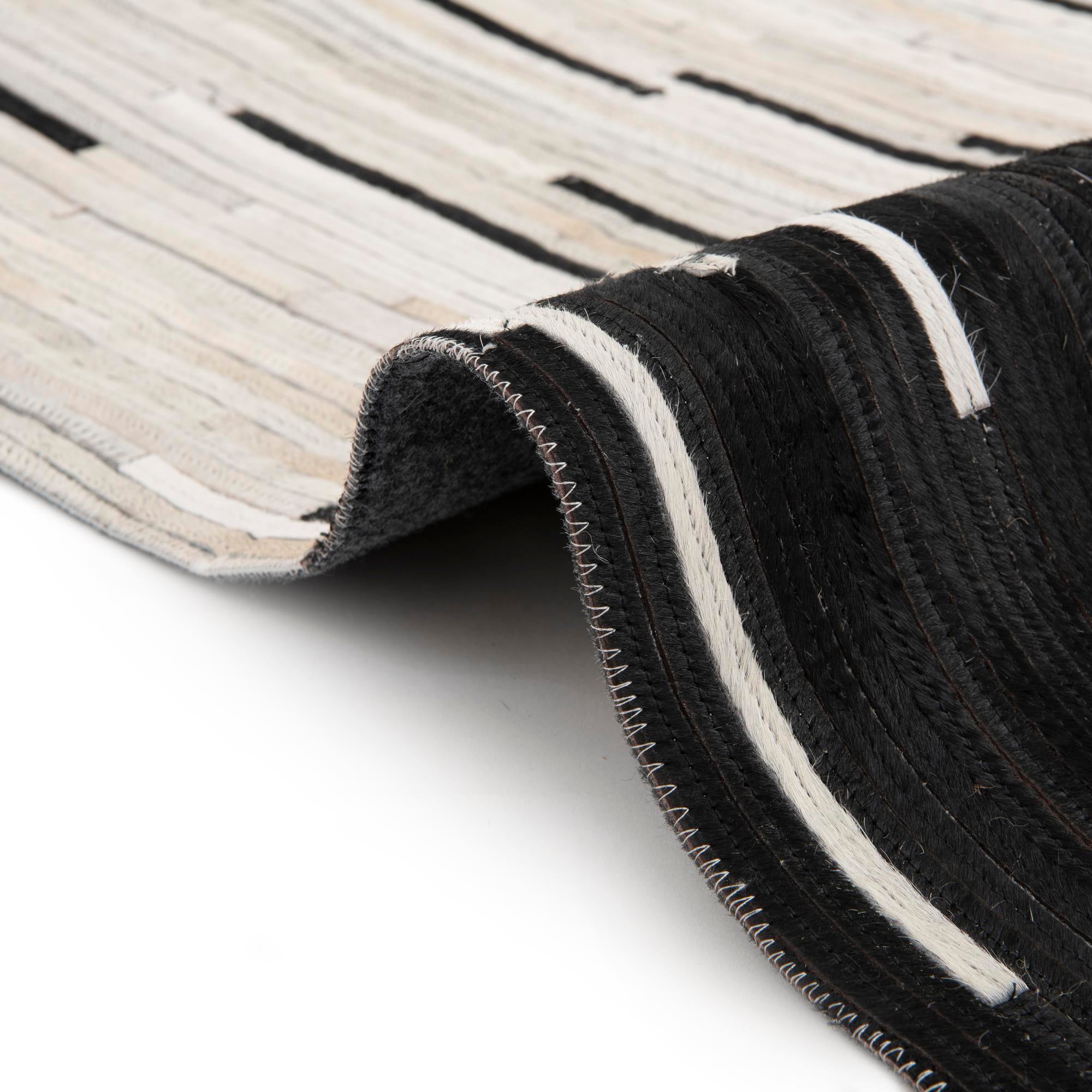6' 1 x 9' Cowhide Leather Rug