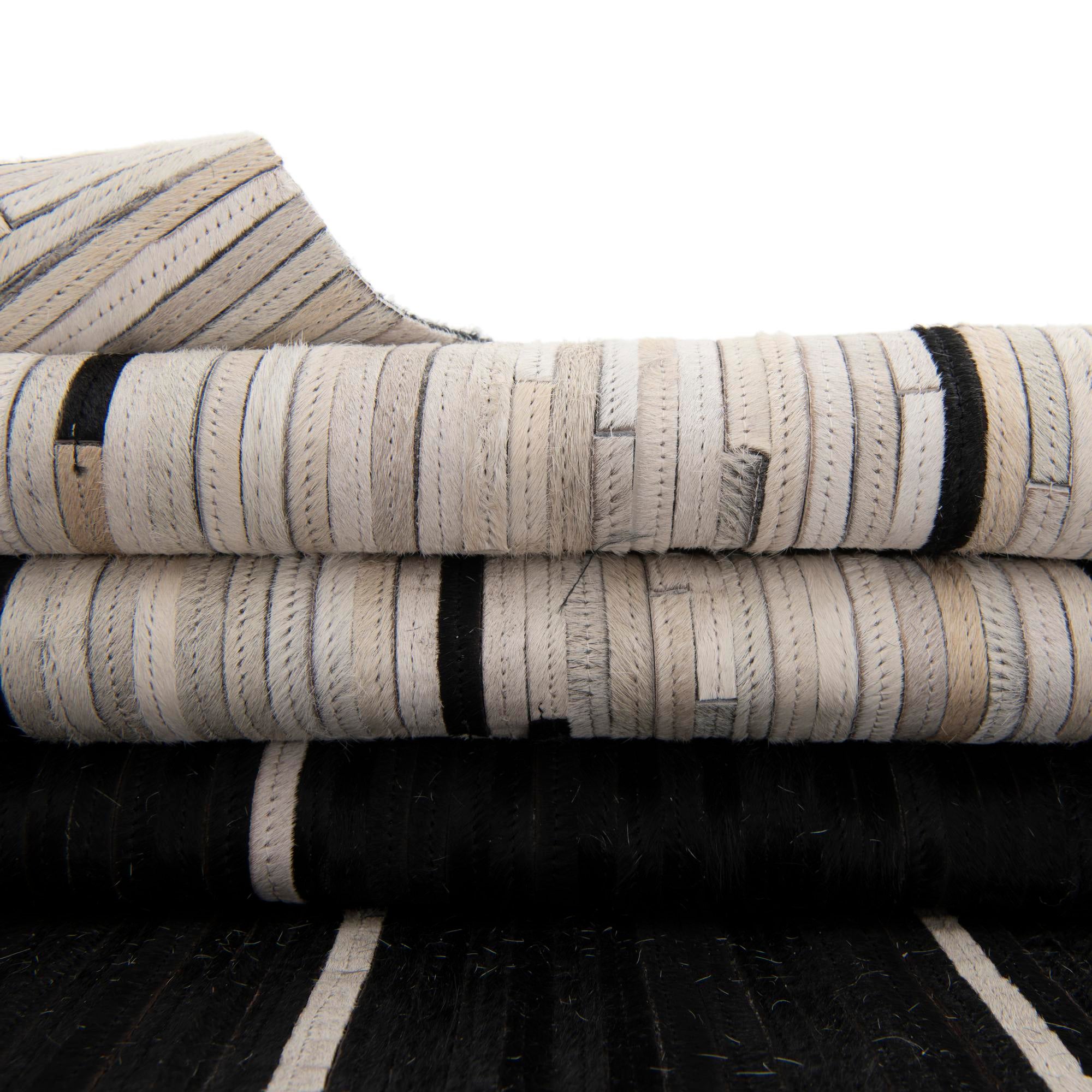 6' 1 x 9' Cowhide Leather Rug