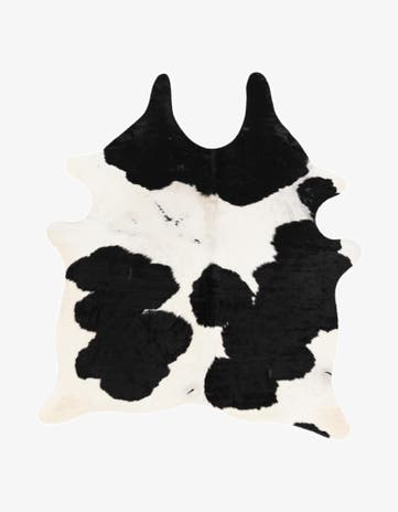 5' 6 x 6' 1 Cowhide Leather Rug