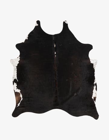 5' 7 x 6' 2 Cowhide Leather Rug