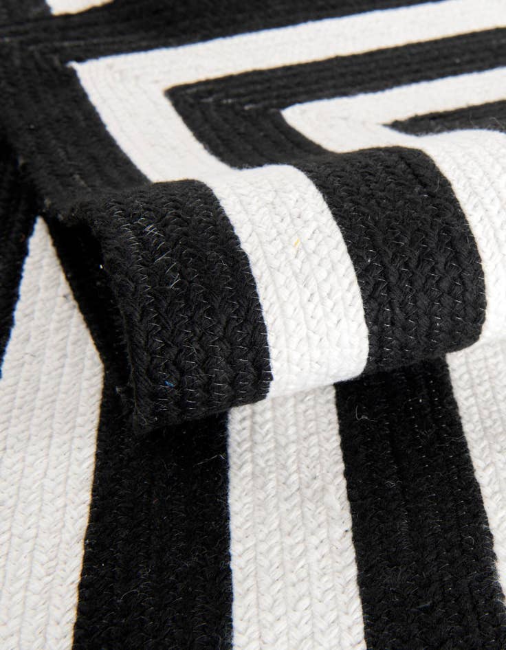 Detail image of Custom Black and White Easy-Clean Eco Verse Washable Indoor / Outdoor Rug