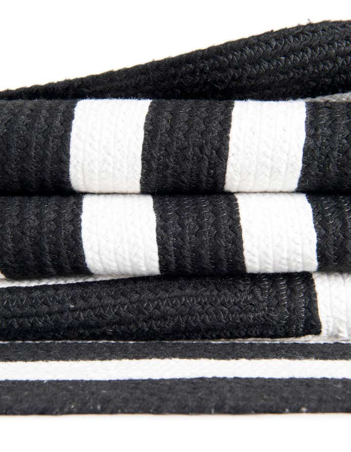 Custom Black and White Easy-Clean Eco Verse Washable Indoor / Outdoor Rug