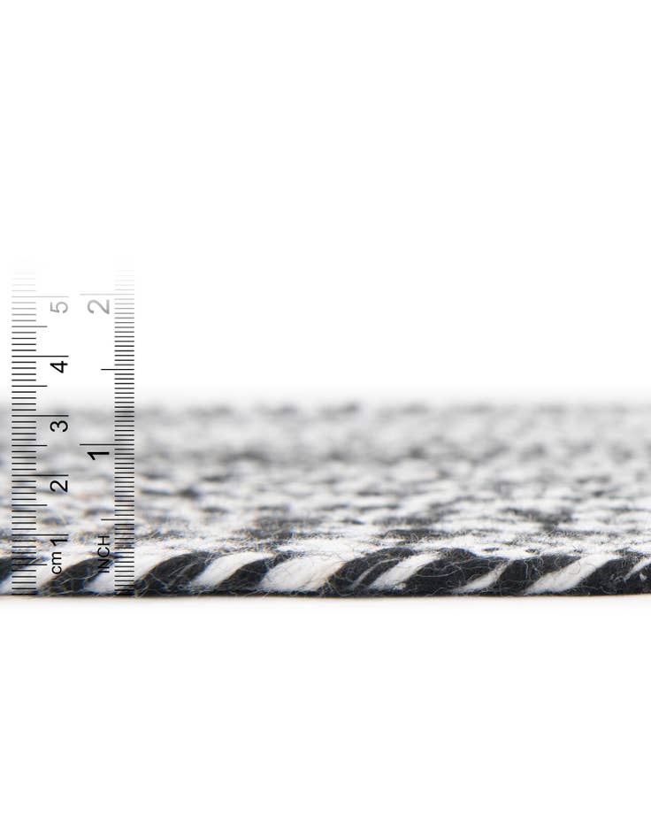 Detail image of Custom Black and White Easy-Clean Eco Verse Washable Indoor / Outdoor Rug