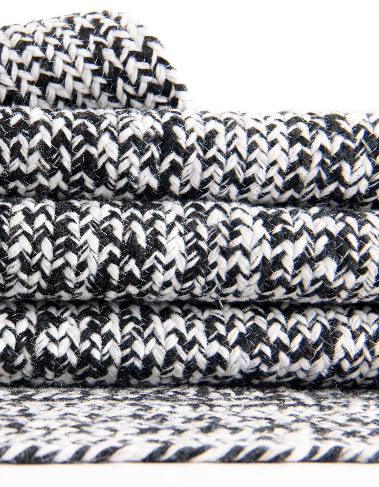 Custom Black and White Easy-Clean Eco Verse Washable Indoor / Outdoor Rug