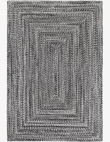 Black and White Easy-Clean Eco Verse Washable Indoor / Outdoor Rug