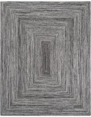 Black and White Easy-Clean Eco Verse Washable Indoor / Outdoor Rug