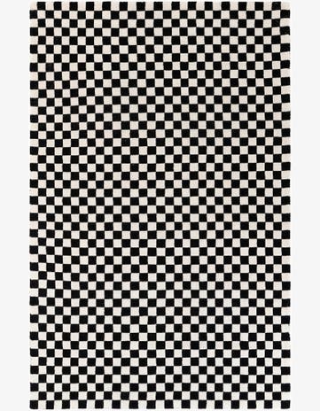 Black and White Hand Tufted Wool Rug