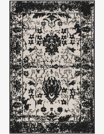 Black and White Kamala Washable Rug