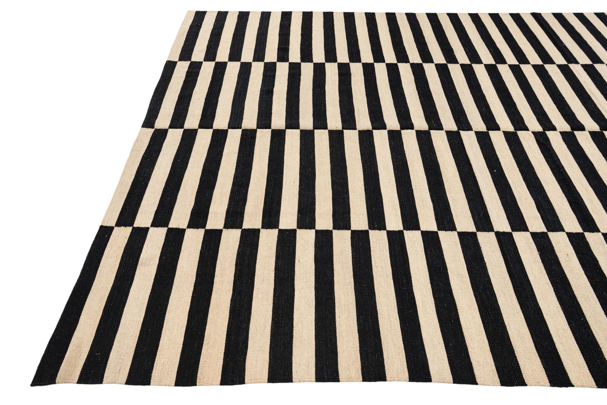 8' 3 x 11' 1 Hand Woven Kilim Modern Wool Rug