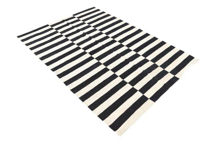 4' 2 x 5' 10 Hand Woven Kilim Modern Wool Rug