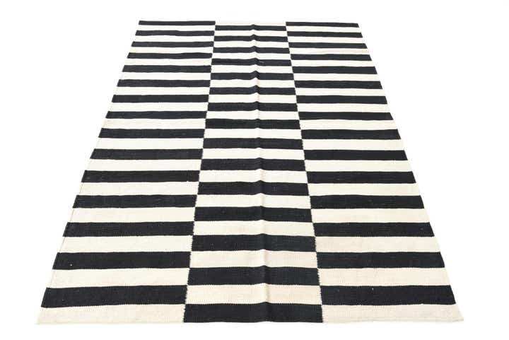 4' 2 x 5' 10 Hand Woven Kilim Modern Wool Rug