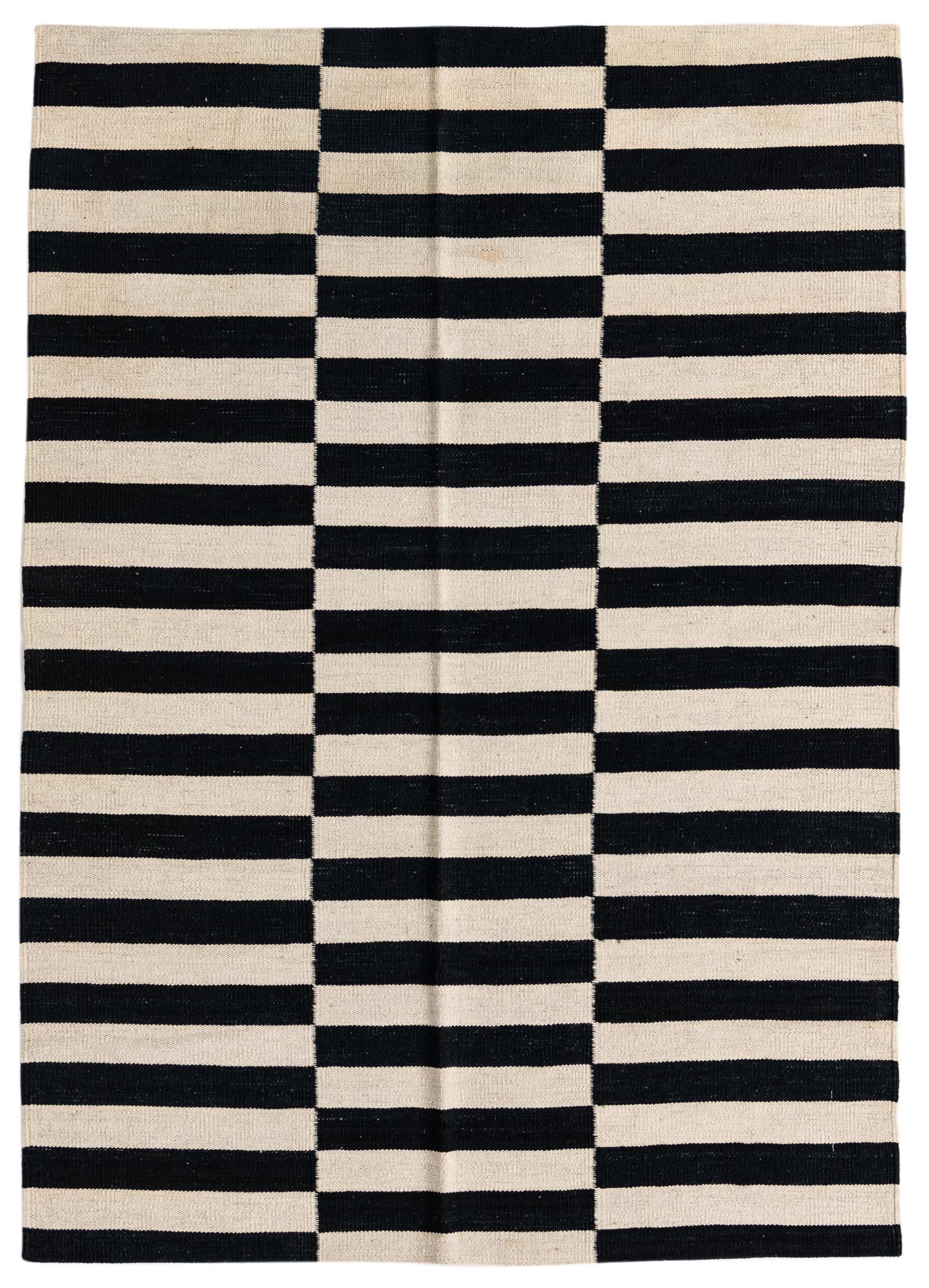 4' 2 x 5' 10 Hand Woven Kilim Modern Wool Rug