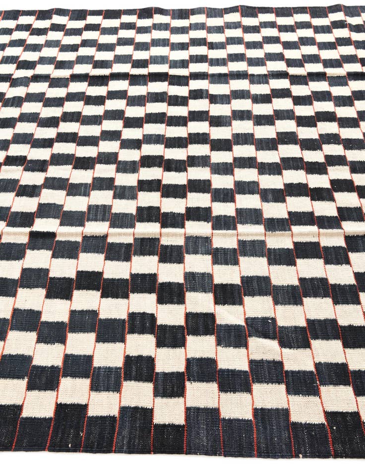 Detail image of 6' 8 x 9' 8  Hand Woven Kilim Modern Wool Rug