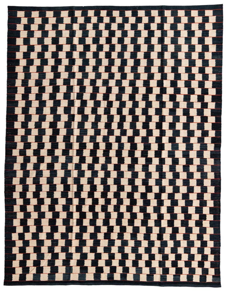Detail image of 6' 8 x 9' 8 Hand Woven Kilim Modern Wool Rug