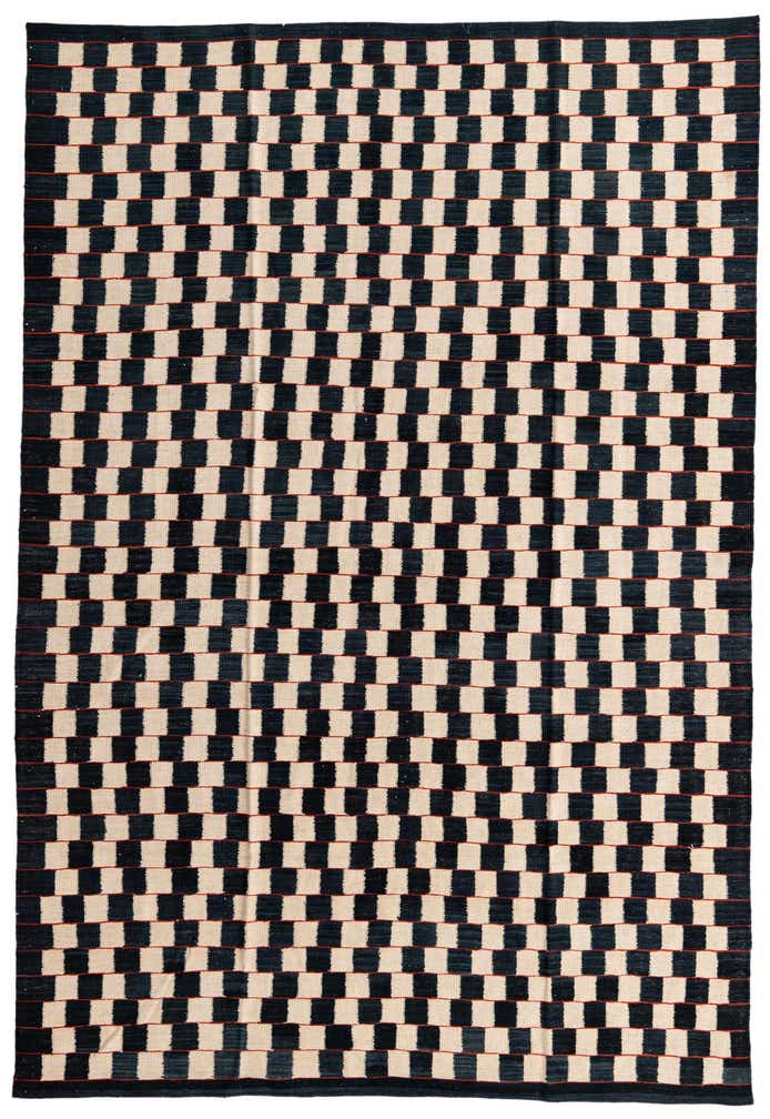 6' 8 x 9' 8 Hand Woven Kilim Modern Wool Rug
