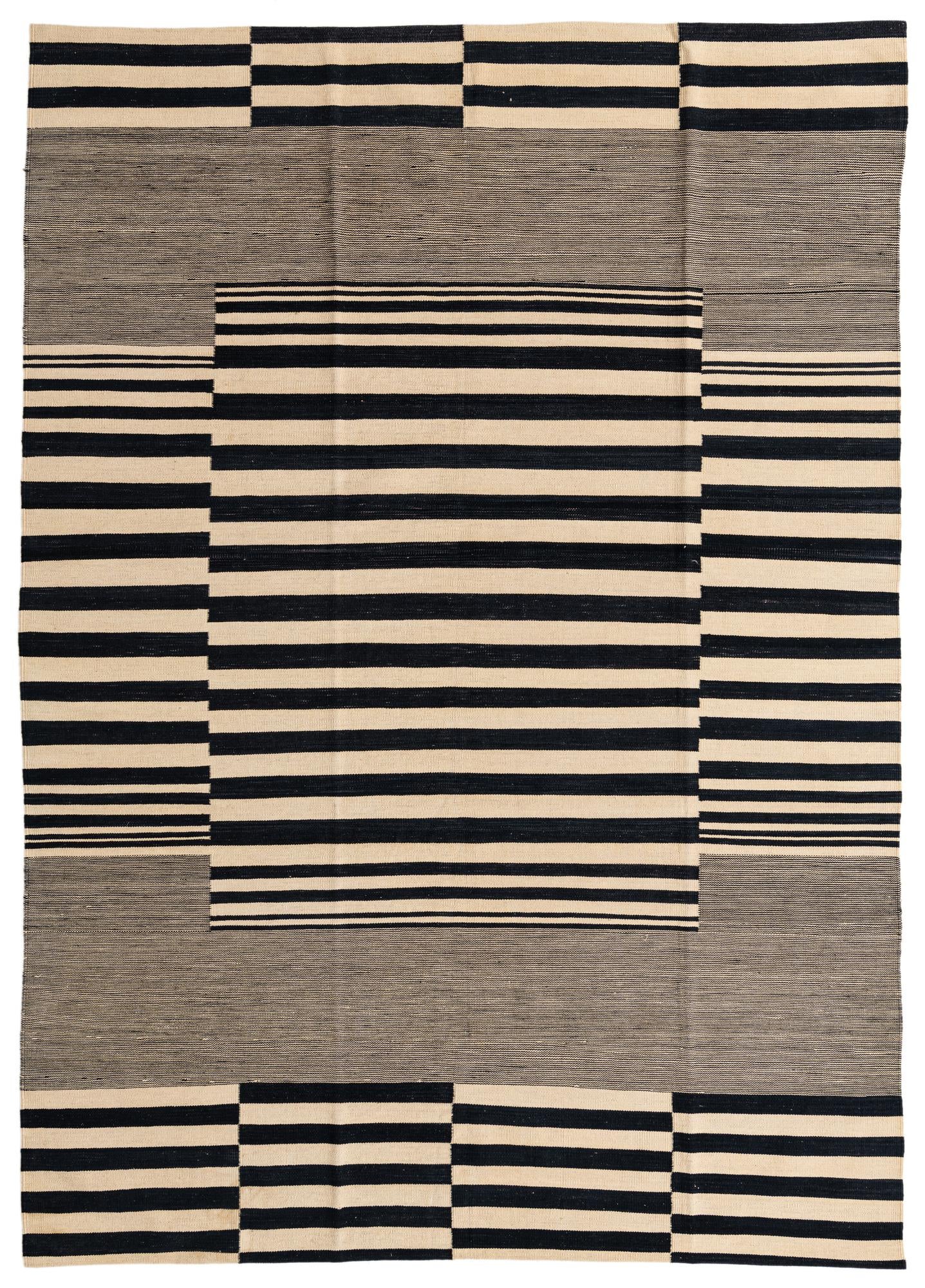 6' 10 x 9' 8 Hand Woven Kilim Modern Wool Rug