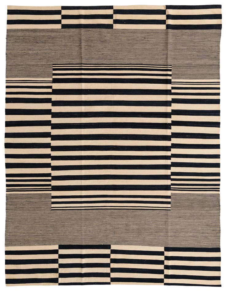 Detail image of 6' 10 x 9' 8 Hand Woven Kilim Modern Wool Rug