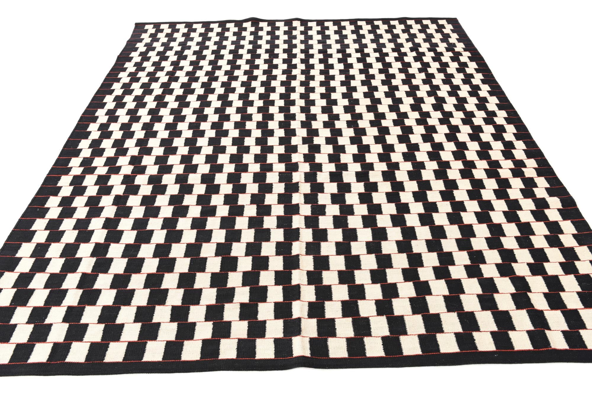8' 3 x 9' 5 Hand Woven Kilim Modern Wool Rug