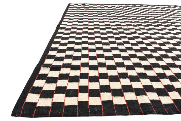 Detail image of 8' 3 x 9' 5 Hand Woven Kilim Modern Wool Rug