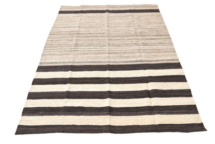 4' 2 x 5' 10 Hand Woven Kilim Modern Wool Rug