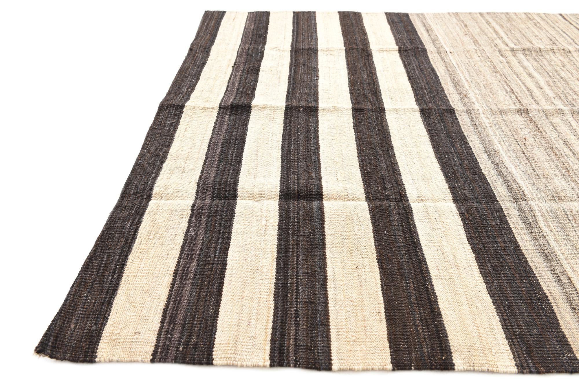 4' 2 x 5' 10 Hand Woven Kilim Modern Wool Rug