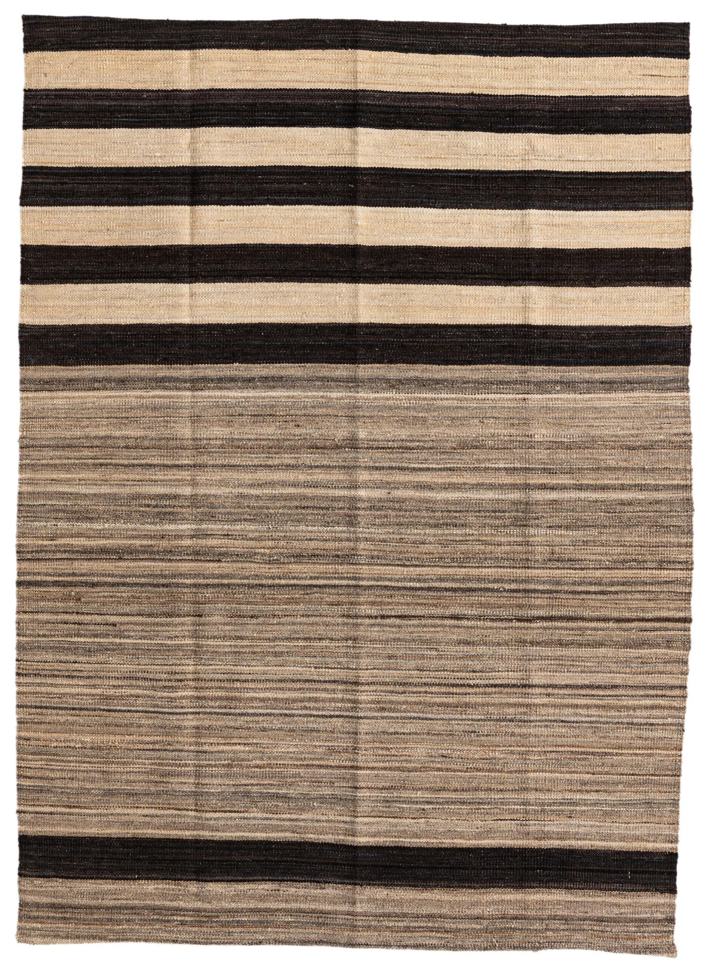 4' 2 x 5' 10 Hand Woven Kilim Modern Wool Rug