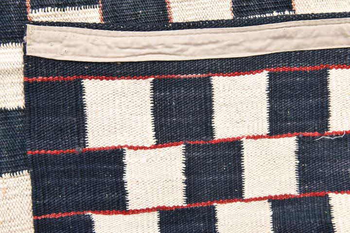 4' 5 x 5' 10 Hand Woven Kilim Modern Wool Rug